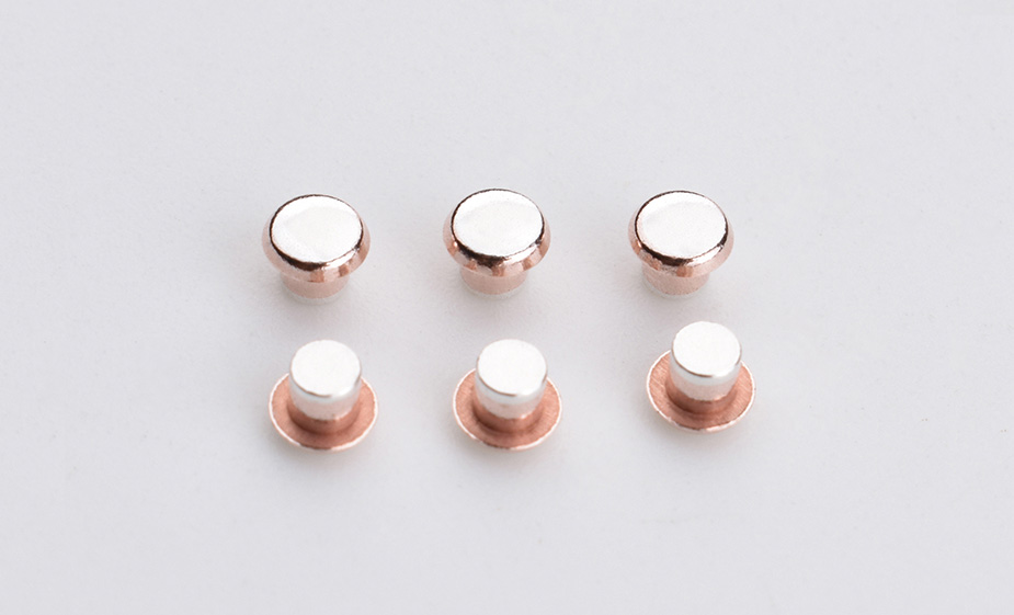 Triple composite silver contact